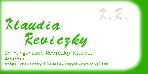 klaudia reviczky business card